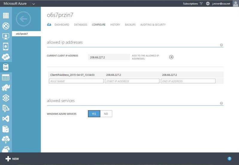 SQL Databases - Configure Server