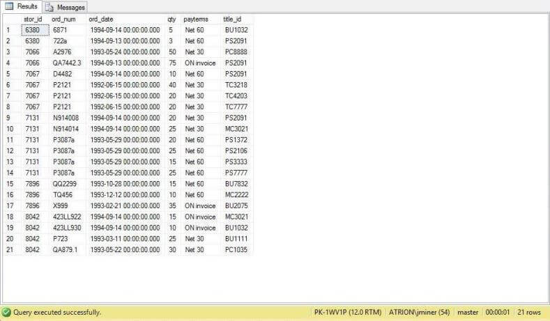 SQL Databases - Select Sales Data