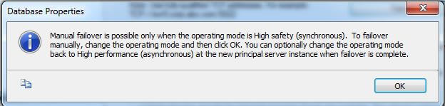 Manual failover in asynchronous mode