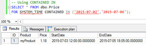 Using CONTAINED IN - query results