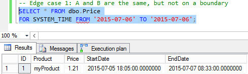 Using FROM TO - same point in time