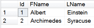 customers from database test