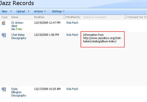 2 library shows last comment