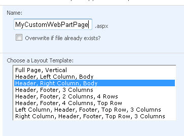 custom web part page