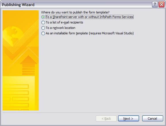 publishing wizard