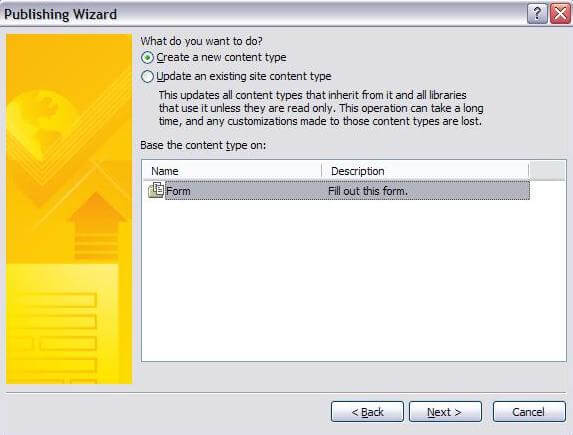 publishing wizard