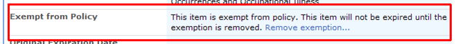 exempt from policy