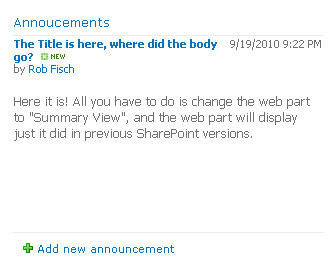 announcements