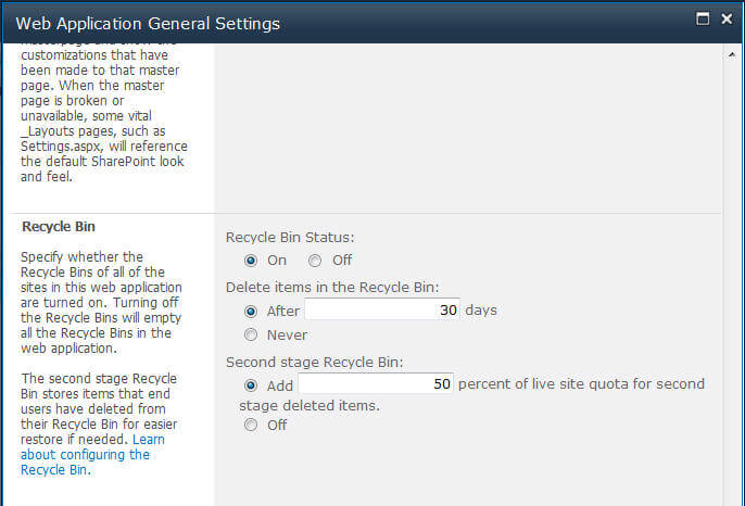 general settings