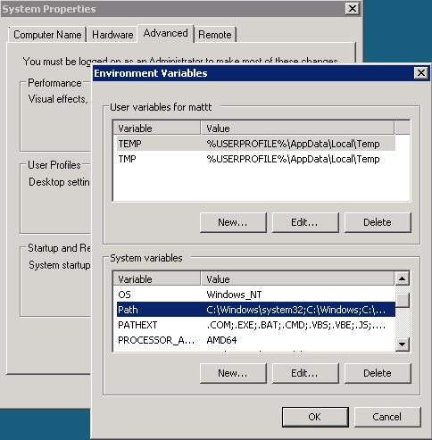 environment variables