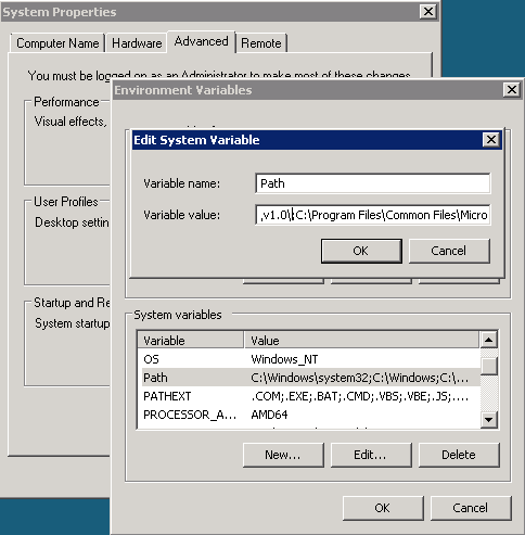 edit system variable
