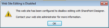 web editing is disabled