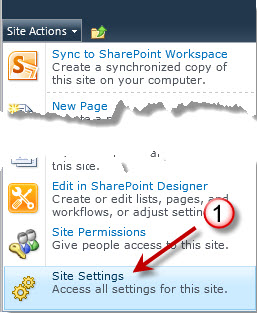 site actions
