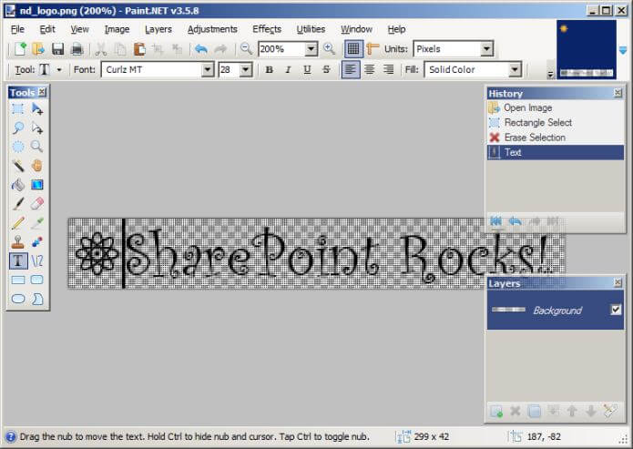 New logo typed in black