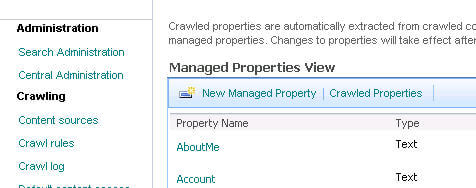 managed properties view