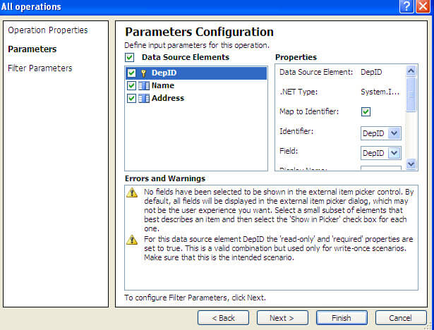 parameters configuration