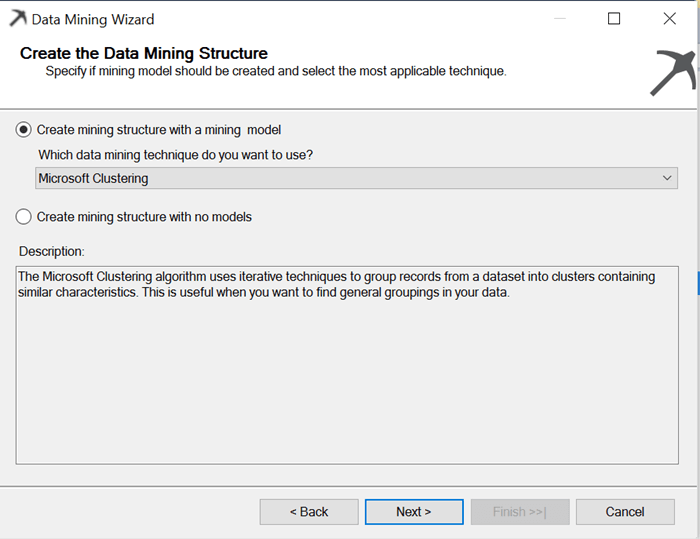 data mining wizard structure