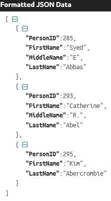 FOR JSON AUTO Output