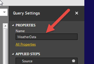 Query Properties Rename