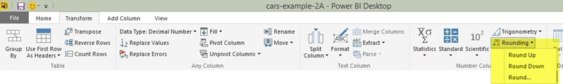 Power BI Ribbon Rounding Options
