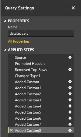 Applied Steps in Power BI Desktop Edition