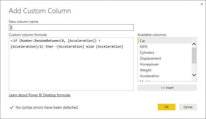 Custom Column with IF THEN ELSE logic in Power BI Desktop Edition