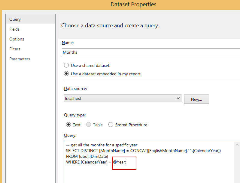 Add a parameter to a query