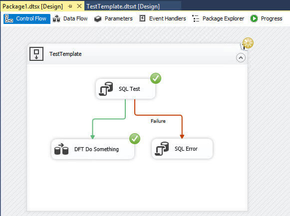 Running a package with a template