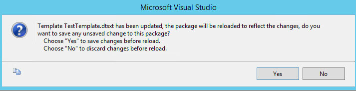 Updating template in package