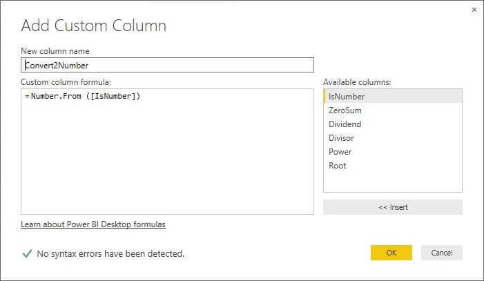 Add a Custom Column for Data Type Conversions
