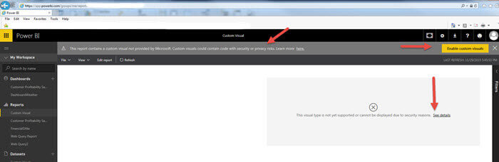 Web Enable Warning