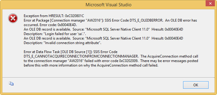 OLEDB error
