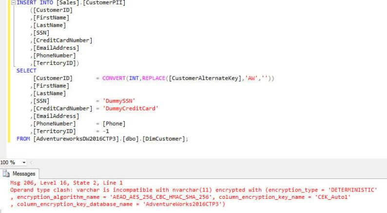 Insert into SSMS