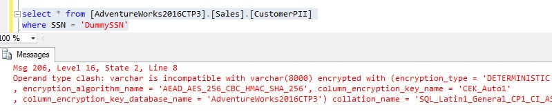Query Always Encrypted