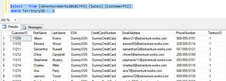 Query results