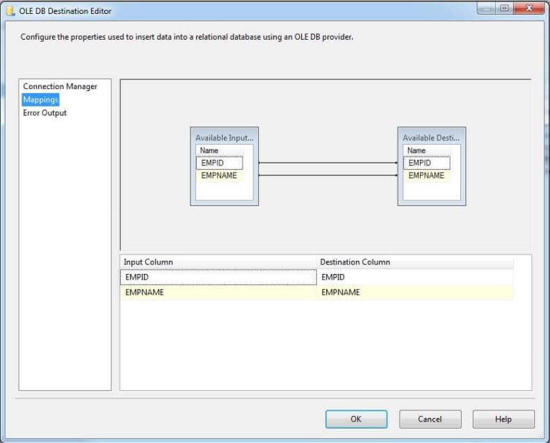 Add OLEDB Destination Task