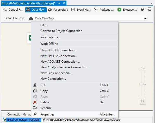Excel Connection Properties