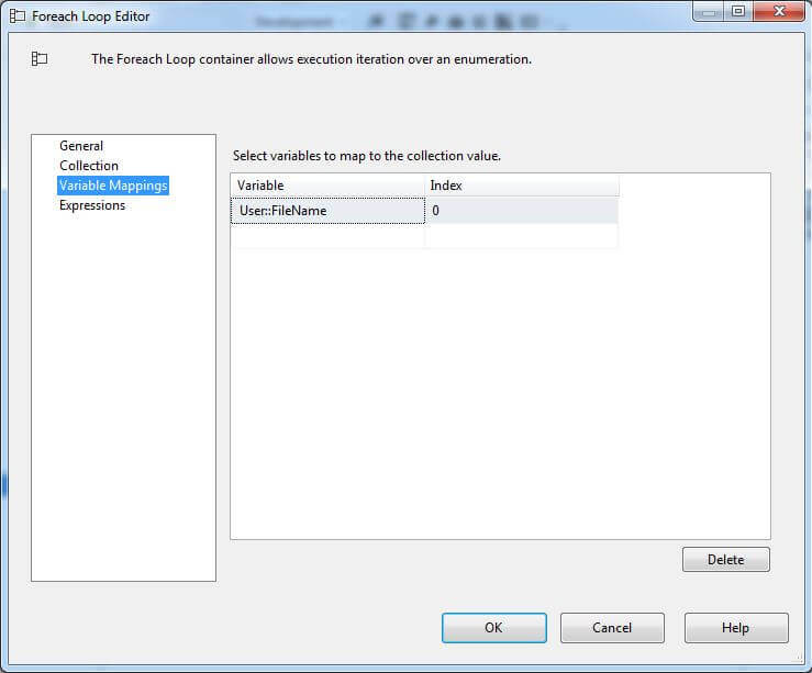 ForEach Loop Container Variable Mapping