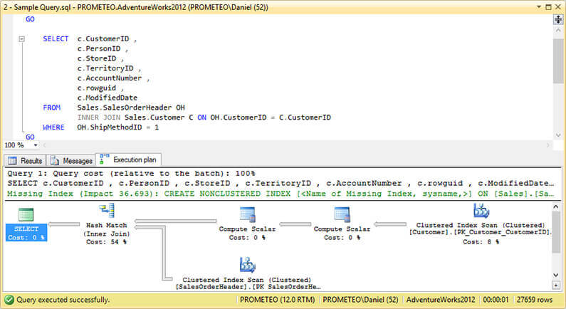 Query Optimizer's default Execution Plan