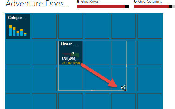 drag visual to larger grid
