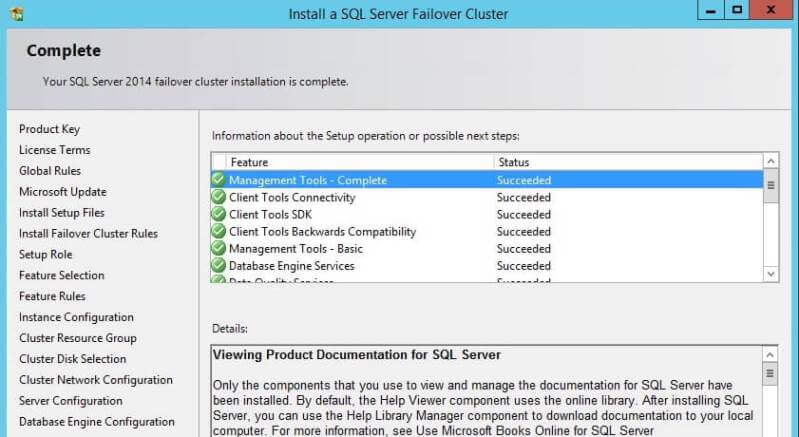 Step by Step Installation of SQL Server 2014 on a New Failover Cluster