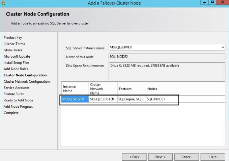 cluster node configuration