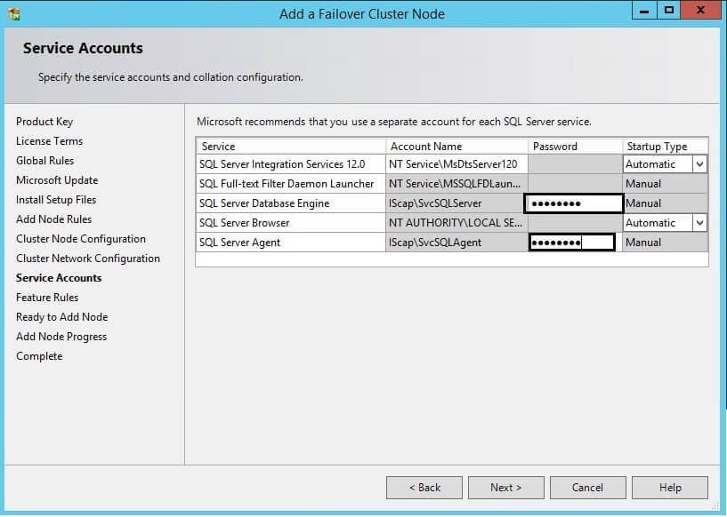 service accounts
