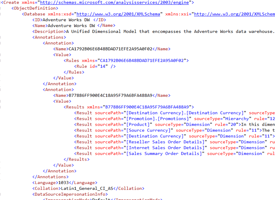 Sample SSAS XMLA Scripts