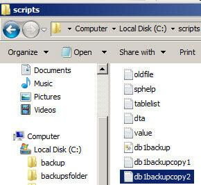 Final output of numerous backup copies