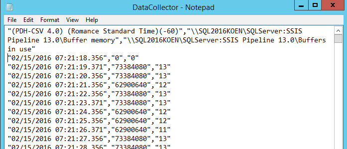 Perfmon output