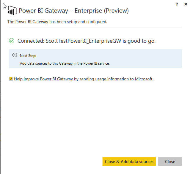 Gateway setup