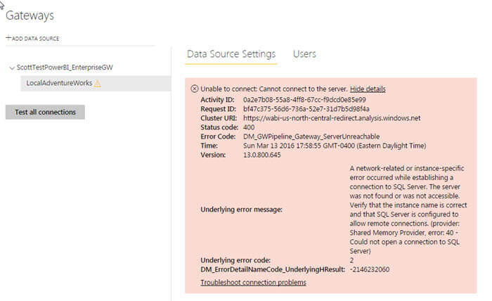 Cannot connect to database