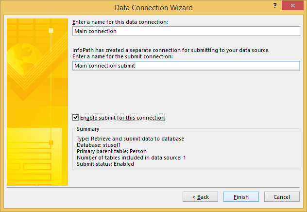Manage Data Connections in InfoPath 2013