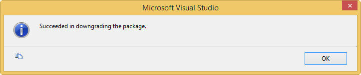 SSIS downgrade package message